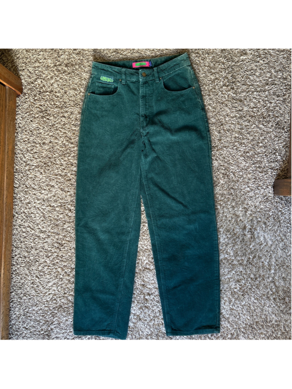 Women's Empyre Green Corduroy High Waist Wide Leg Balloon Trousers Size 6